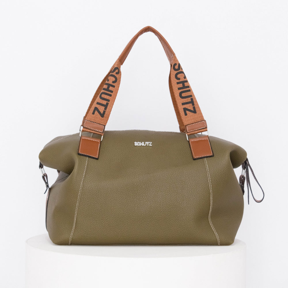 Bolsa Baú Feminina Forrada com Alça Escrita e Design Sofisticado Couro -Envio imediato